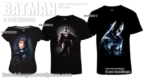 kaos3d batman and catwoman, kaos3dsquare termurah, kaos superhero, batman shirt, batman fans club