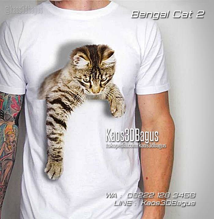 Kaos Kucing Bengal, Kaos Gambar Kucing Bengal, Kaos Cat Lovers