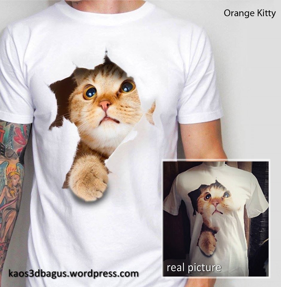 Jual KAOS 3D Gambar KUCING Kaos CAT LOVER 3D Kaos Pecinta Kucing