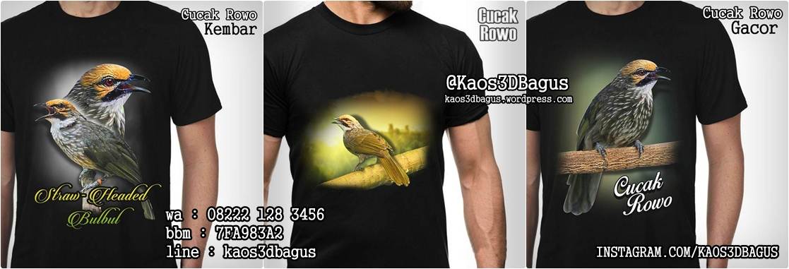 Kaos CUCAK ROWO GACOR Kaos 3D Gambar Burung Cucak Rowo 