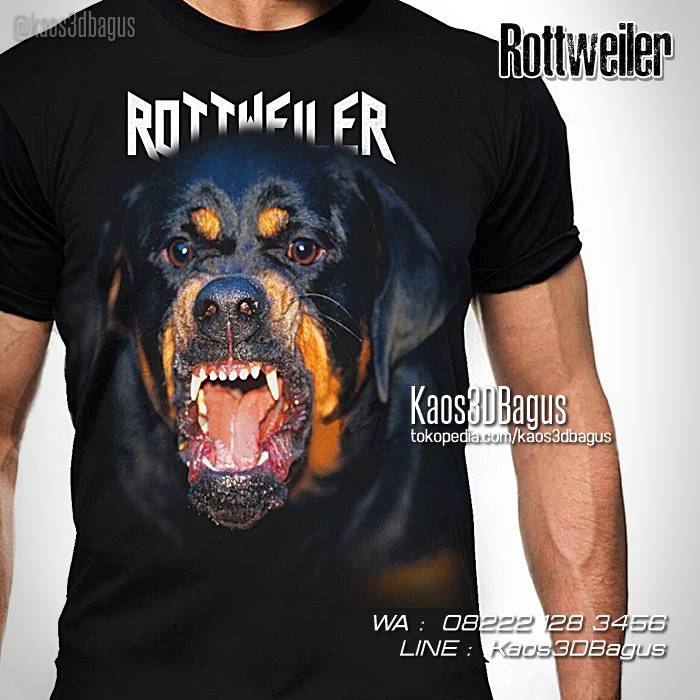  Kaos  Gambar  Anjing 3D Rottweiler Pug Golden Retriever 