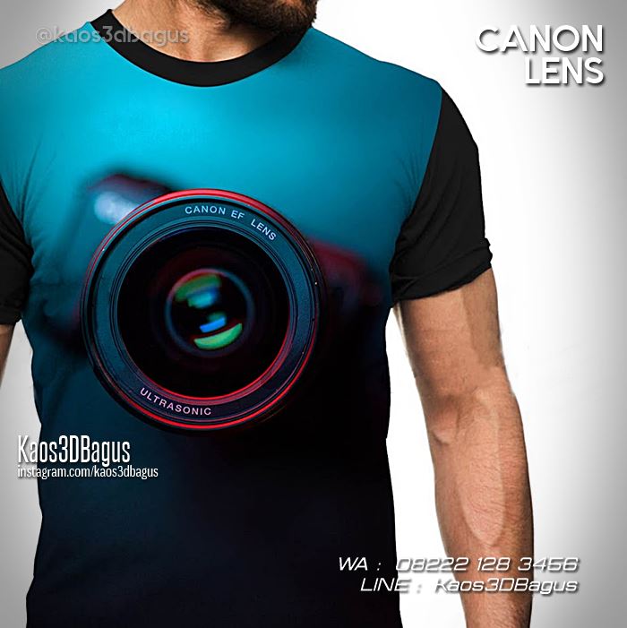 Kaos Camera 3d Canon Lens Fotografi Bagus Fotografer 3 Dimensi
