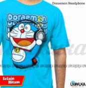 KAOS Doraemon Headphone - Grosir Kaos Karakter Murah