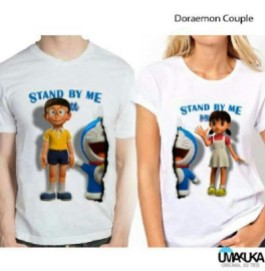 Kaos DORAEMON Stand By Me - Kaos Doraemon Couple - Grosir Kaos Karakter Murah