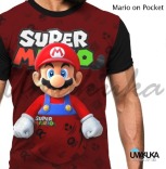 KAOS SUPER MARIO BROS - Grosir Kaos Karakter - Mario On Pocket